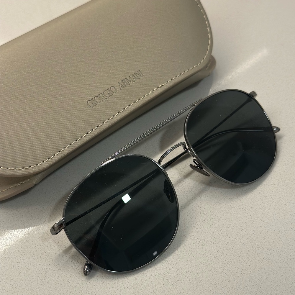 Giorgio Armani Black Aviator Sunglasses